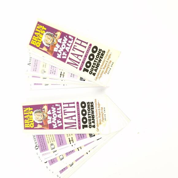 Brain Quest Math 4th-6th Grades 1000 Questions Answers 2 Decks - Picture 2 of 2